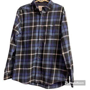 Weatherproof Vintage Original Men’s Flannel Shirt Size Large Blue Black White